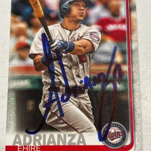 EHIRE ADRIANZA SIGNED 2019 TOPPS BASEBALL CARD AUTOGRAPH AUTO