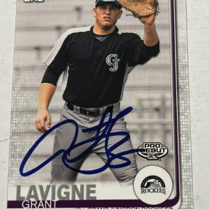 GRANT LAVIGNE SIGNED 2019 TOPPS PRO DEBUT BASEBALL CARD AUTOGRAPH AUTO