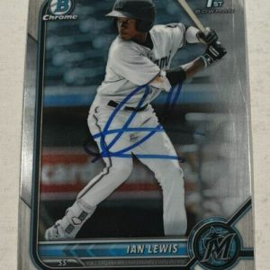 IAN LEWIS SIGNED 2022 BOWMAN CHROME PROSPECT BASEBALL CARD ROOKIE AUTO