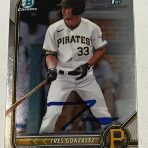 TRES GONZALEZ SIGNED 2022 BOWMAN DRAFT CHROME PROSPECT BASEBALL CARD AUTO