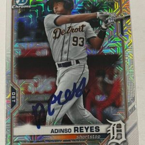ADINSO REYES SIGNED 2021 BOWMAN CHROME BASEBALL CARD ROOKIE AUTO