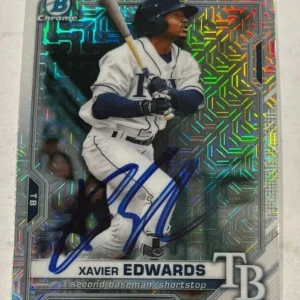 XAVIER EDWARDS SIGNED 2021 BOWMAN CHROME BASEBALL CARD ROOKIE AUTO
