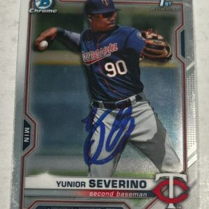 YUNIOR SEVERINO SIGNED 2021 BOWMAN CHROME BASEBALL CARD ROOKIE AUTO