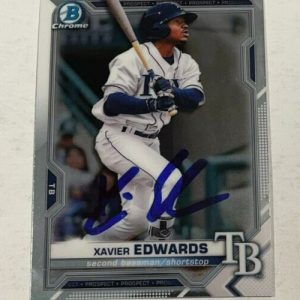 XAVIER EDWARDS SIGNED 2021 BOWMAN CHROME BASEBALL CARD ROOKIE AUTO