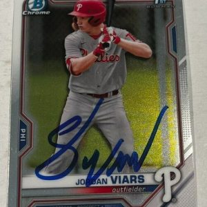 JORDAN VIARS SIGNED 2021 BOWMAN CHROME DRAFT BASEBALL CARD AUTO