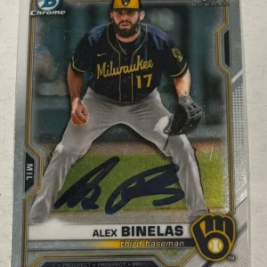 ALEX BINELAS SIGNED 2021 BOWMAN CHROME DRAFT BASEBALL CARD AUTO