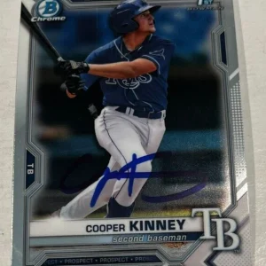 COOPER KINNEY SIGNED 2021 BOWMAN CHROME DRAFT BASEBALL CARD AUTO