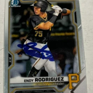 ENDY RODRIGUEZ SIGNED 2021 BOWMAN CHROME DRAFT BASEBALL CARD AUTO