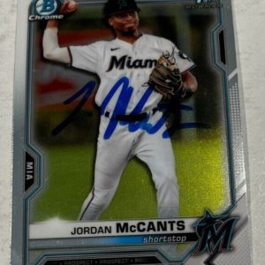 JORDAN MCCANTS SIGNED 2021 BOWMAN CHROME DRAFT BASEBALL CARD AUTO