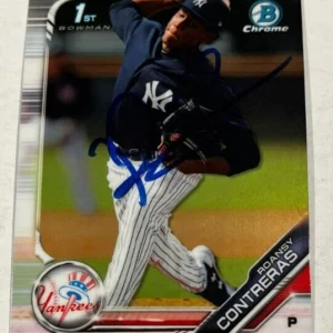 ROANSY CONTRERAS SIGNED 2019 BOWMAN CHROME PROSPECT BASEBALL CARD AUTO