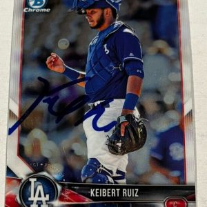 KEIBERT RUIZ SIGNED 2018 BOWMAN CHROME DRAFT PROSPECT BASEBALL CARD AUTO