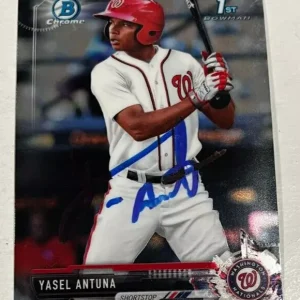 YASEL ANTUNA SIGNED 2017 BOWMAN CHROME PROSPECT CARD AUTO