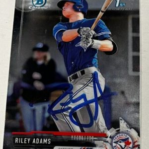 RILEY ADAMS SIGNED 2017 BOWMAN CHROME DRAFT PROSPECT CARD AUTO
