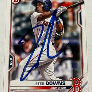 JETER DOWNS SIGNED 2021 BOWMAN DRAFT PROSPECT BASEBALL ROOKIE CARD AUTO
