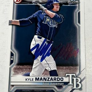 KYLE MANZARDO SIGNED 2021 BOWMAN DRAFT PROSPECT BASEBALL ROOKIE CARD AUTO