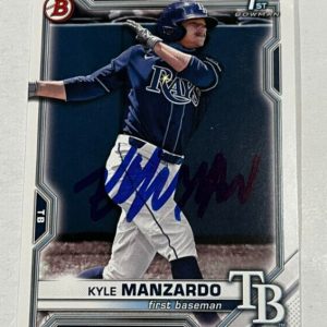 KYLE MANZARDO SIGNED 2021 BOWMAN DRAFT PROSPECT BASEBALL ROOKIE CARD AUTO