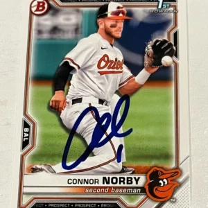 CONNOR NORBY SIGNED 2021 BOWMAN DRAFT PROSPECT BASEBALL ROOKIE CARD AUTO