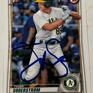 TYLER SODERSTROM SIGNED 2020 BOWMAN DRAFT PROSPECT BASEBALL ROOKIE CARD AUTO