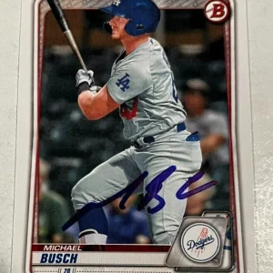 MICHAEL BUSCH SIGNED 2020 BOWMAN DRAFT PROSPECT BASEBALL ROOKIE CARD AUTO
