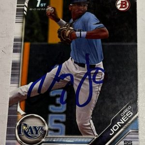GREG JONES SIGNED 2019 BOWMAN DRAFT PROSPECT ROOKIE CARD AUTO