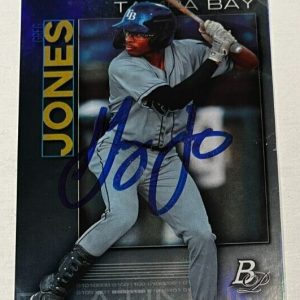 GREG JONES SIGNED 2020 BOWMAN PLATINUM ROOKIE BASEBALL CARD AUTO