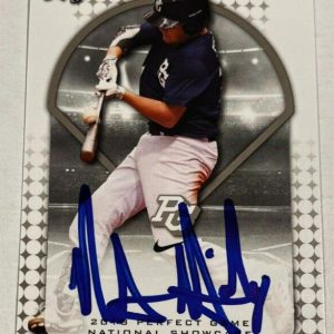 NATHAN HICKEY SIGNED 2018 LEAF PERFECT GAME BASEBALL ROOKIE CARD AUTO