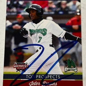 JETER DOWNS SIGNED 2018 MIDWEST LEAGUE TOP PROSPECT ROOKIE CARD AUTO