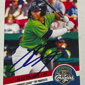 ALEK THOMAS SIGNED 2019 MIDWEST LEAGUE TOP PROSPECT ROOKIE CARD AUTO