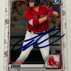 TRISTON CASAS SIGNED 2020 BOWMAN CHROME DRAFT BASEBALL ROOKIE CARD AUTO