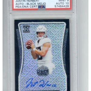 2020 Leaf Metal Justin Herbert Black Mojo /7 PSA 9 10