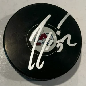 ADAM FOOTE SIGNED COLORADO AVALANCHE HOCKEY PUCK W/ CASE COA