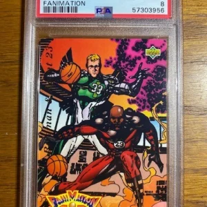 1992 Upper Deck Fanimation Michael Jordan Larry Bird 510 PSA 8