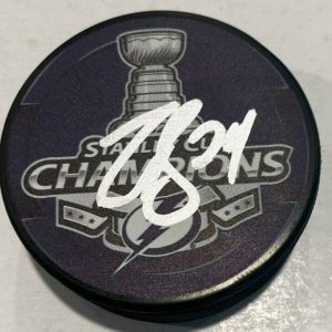 ZACH BOGOSIAN SIGNED TAMPA BAY LIGHTNING 2020 STANLEY CUP HOCKEY PUCK W CASE COA