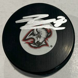 ZEMGUS GIRGENSONS SIGNED BUFFALO SABRES HOCKEY PUCK W/ CASE COA