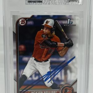 JACKSON HOLLIDAY SIGNED 2022 BOWMAN DRAFT BASEBALL ROOKIE CARD BECKETT BAS AUTO