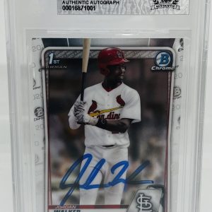 JORDAN WALKER SIGNED 2020 BOWMAN CHROME DRAFT ROOKIE CARD BECKETT BAS AUTO