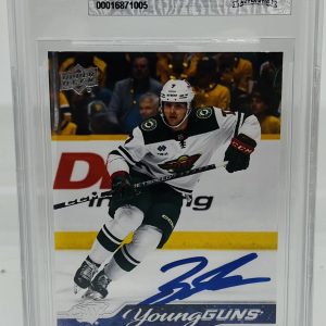 BROCK FABER SIGNED 2023-24 UPPER DECK YOUNG GUNS ROOKIE CARD BECKETT BAS AUTO