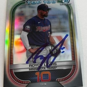 ROYCE LEWIS SIGNED 2021 BOWMAN CHROME SCOUTS TOP 100 PROSPECT BASEBALL CARD AUTO