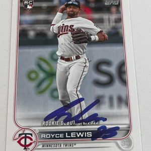 ROYCE LEWIS SIGNED 2022 TOPPS BASEBALL ROOKIE CARD AUTO