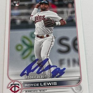 ROYCE LEWIS SIGNED 2022 TOPPS BASEBALL ROOKIE CARD AUTO