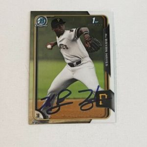 KE'BRYAN HAYES SIGNED 2015 BOWMAN CHROME DRAFT BASEBALL ROOKIE CARD AUTO