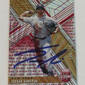 JOSH SMITH SIGNED 2019 PANINI ELITE EXTRA PROSPECT BASEBALL ROOKIE CARD AUTO