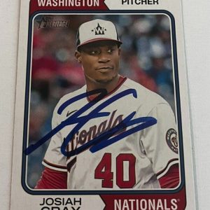 JOSIAH GRAY SIGNED 2023 TOPPS HERITAGE BASEBALL CARD AUTO