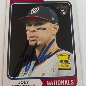 JOEY MENESES SIGNED 2023 TOPPS HERITAGE BASEBALL CARD AUTO
