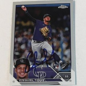EZEQUIEL TOVAR SIGNED 2023 TOPPS CHROME BASEBALL CARD AUTO