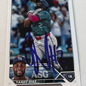 YANDY DIAZ SIGNED 2023 TOPPS BASEBALL ALL STAR CARD AUTO