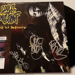 SOULS OF MISCHIEF SIGNED 93 'TIL INFINITY LP VINYL RECORD A-PLUS OPIO TAJAI JSA