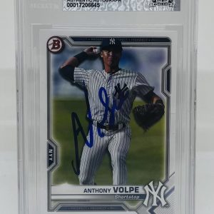 ANTHONY VOLPE SIGNED 2021 BOWMAN PROSPECTS BASEBALL CARD BECKETT BAS AUTO