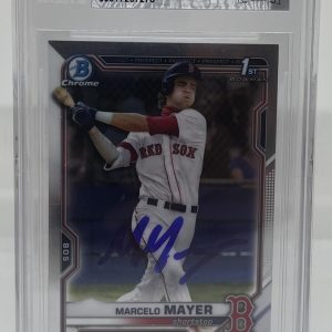 MARCELO MAYER SIGNED 2021 BOWMAN CHROME DRAFT BASEBALL CARD BECKETT BAS AUTO
