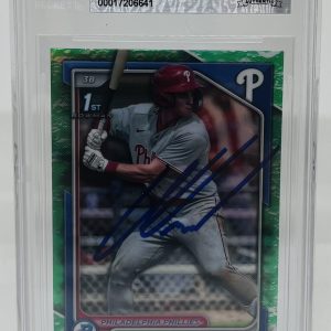 AIDAN MILLER SIGNED 2024 BOWMAN CHROME LUNAR GLOW BASEBALL CARD BECKETT BAS AUTO